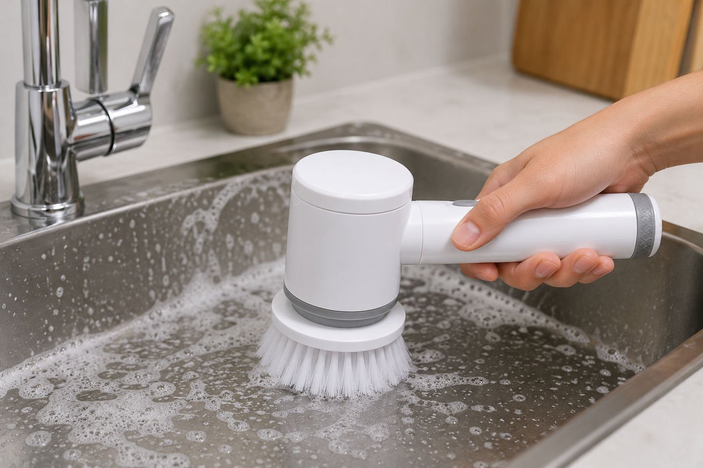 Escova Elétrica de Limpeza 5 em 1 Recarregável USB | Banheiro, Cozinha e Azulejos | Lumora